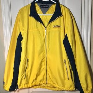 Vintage Tommy Hilfiger Yellow and Black Men's Windbreaker, Large, pre-owned,
